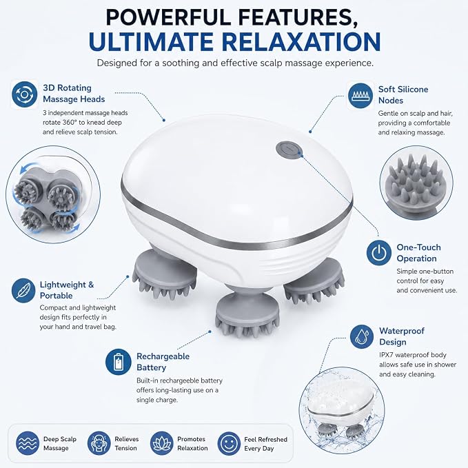 Elariq M4 – Cordless Personal Relaxation Device, Pearl White