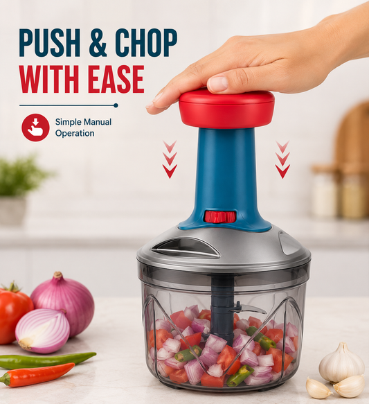 Manual Hand Press Vegetable Chopper for Kitchen 900 ML