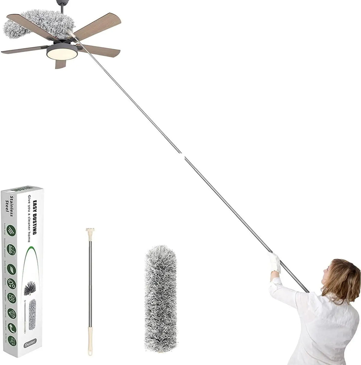 Aerowisp T100 – Telescopic High-Reach Cleaning Wand, Cloud Grey