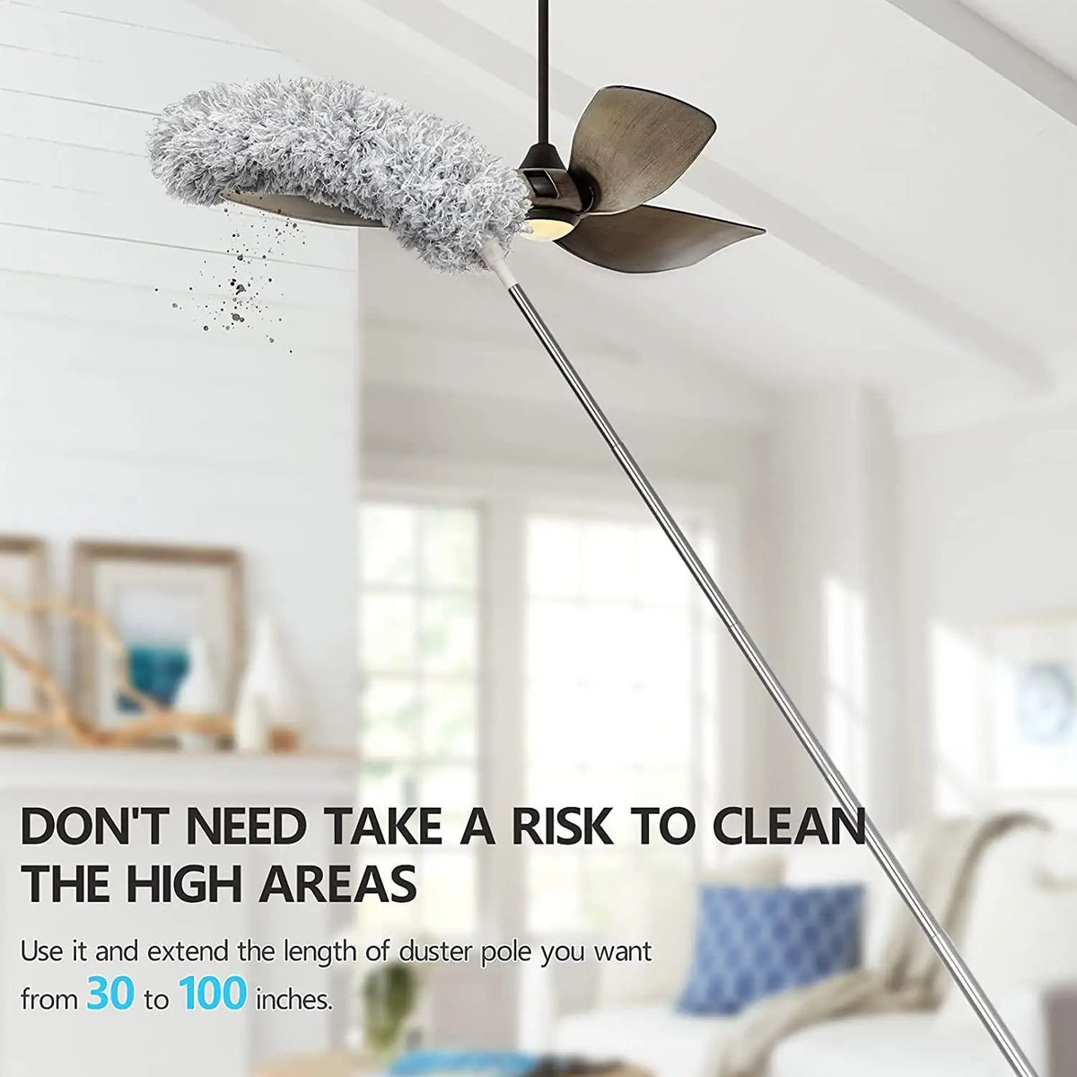 Aerowisp T100 – Telescopic High-Reach Cleaning Wand, Cloud Grey