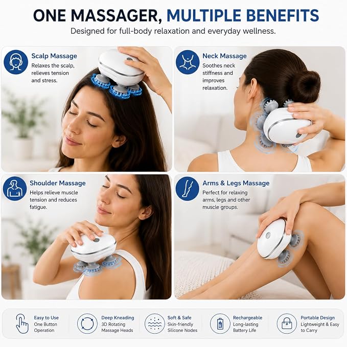 Elariq M4 – Cordless Personal Relaxation Device, Pearl White