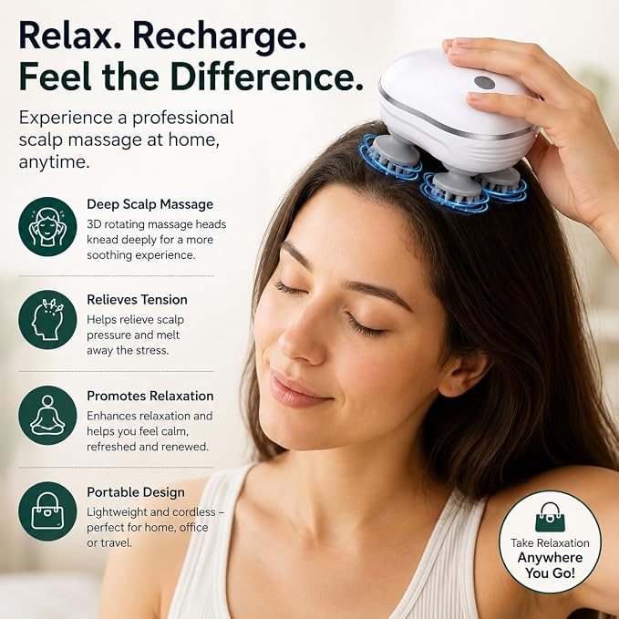 Elariq M4 – Cordless Personal Relaxation Device, Pearl White
