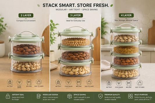 Nestora StackPod – Modular Fresh-Keep Tower, Sage Green