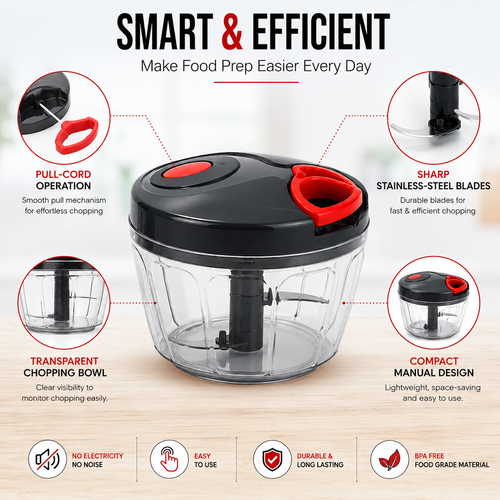 Lureva Lifestyle 400 ML Manual Vegetable Chopper for Kitchen