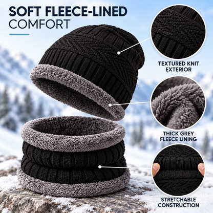 Beanie Cap and Neck Warmer Set for Men & Women