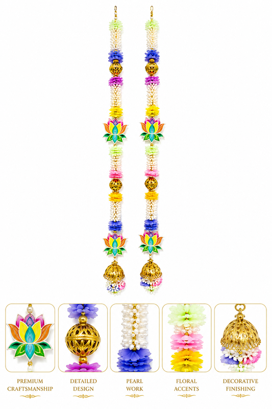 Lureva Lifestyle Lotus Decorative Door Side Hangings – Pack of 2