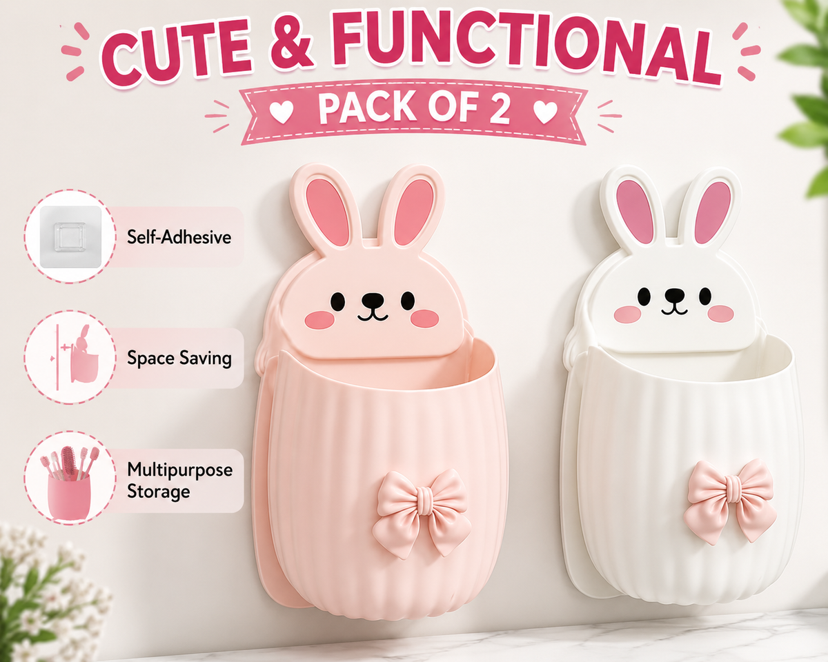 Bunny Self Adhesive Wall Organizer Pack of 2