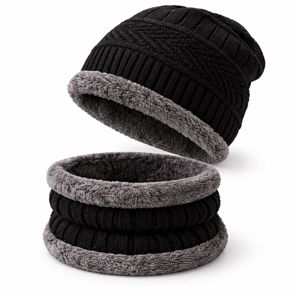 Beanie Cap and Neck Warmer Set for Men & Women