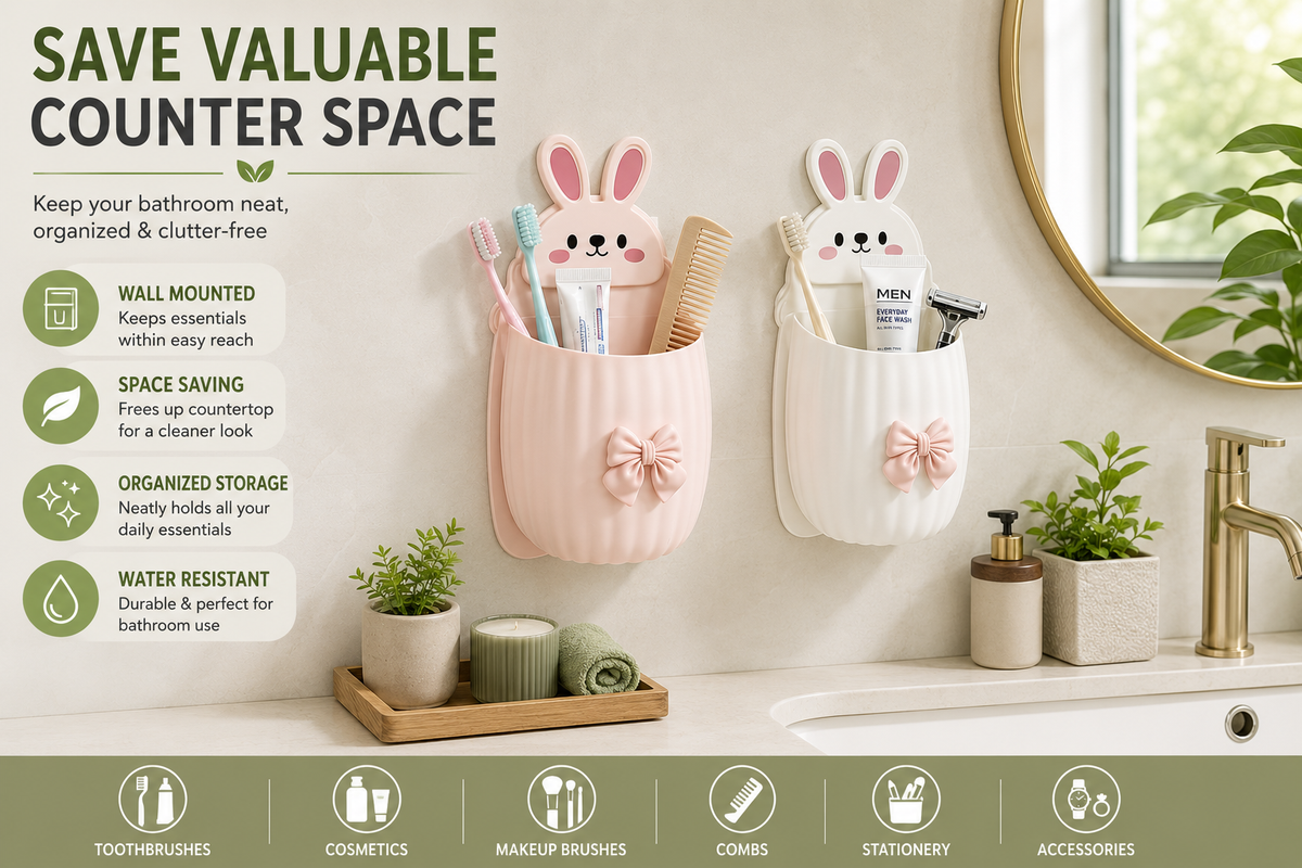 Bunny Self Adhesive Wall Organizer Pack of 2