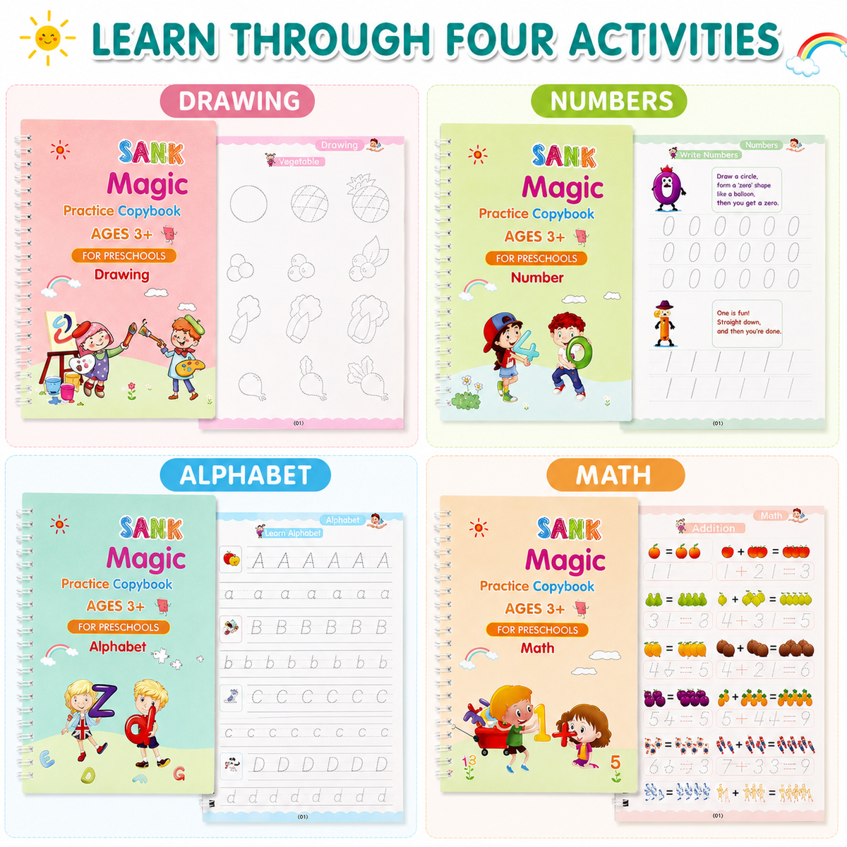 Traceora K4 – Reusable Early-Skills Studio, Four-Book Edition
