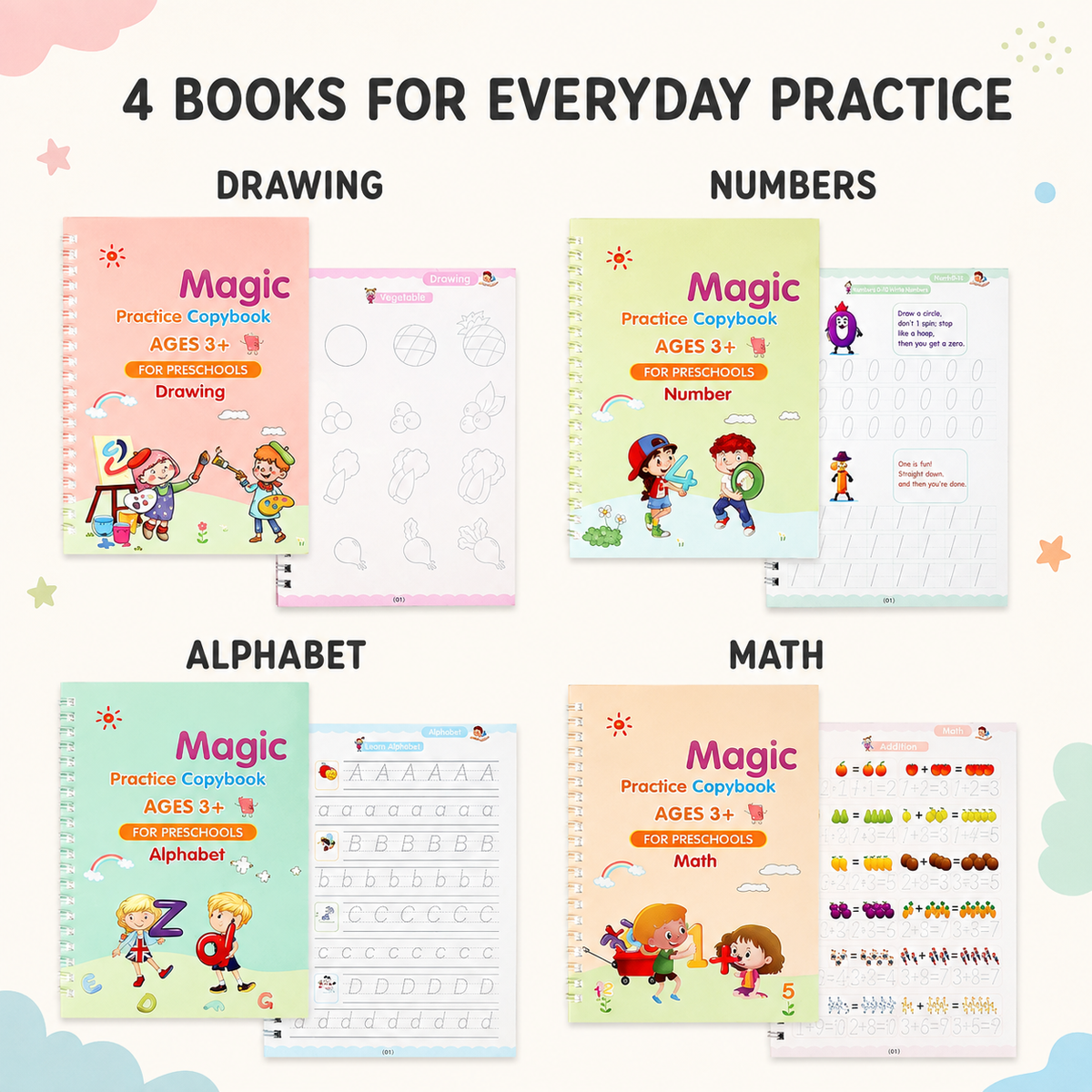 Traceora K4 – Reusable Early-Skills Studio, Four-Book Edition