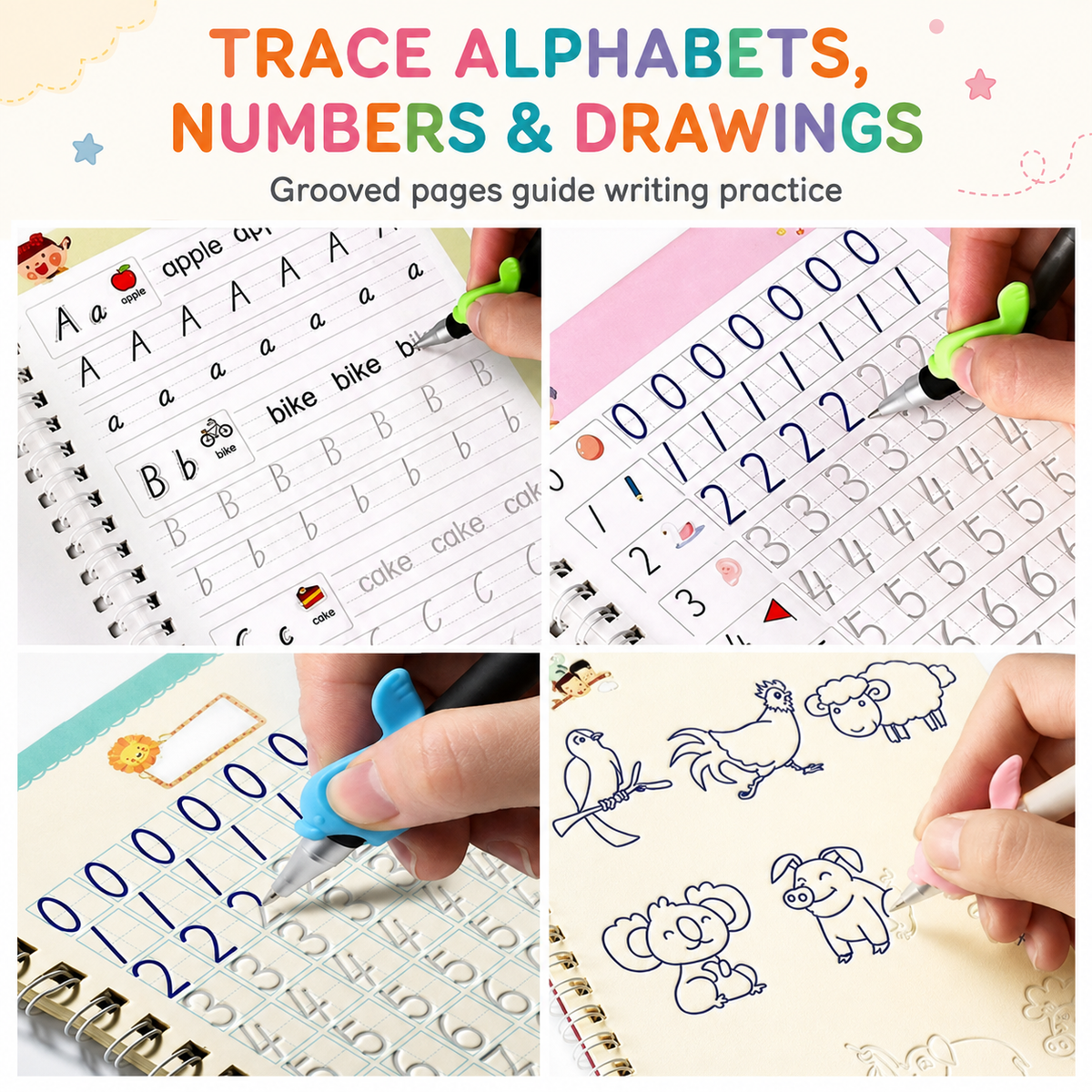 Traceora K4 – Reusable Early-Skills Studio, Four-Book Edition