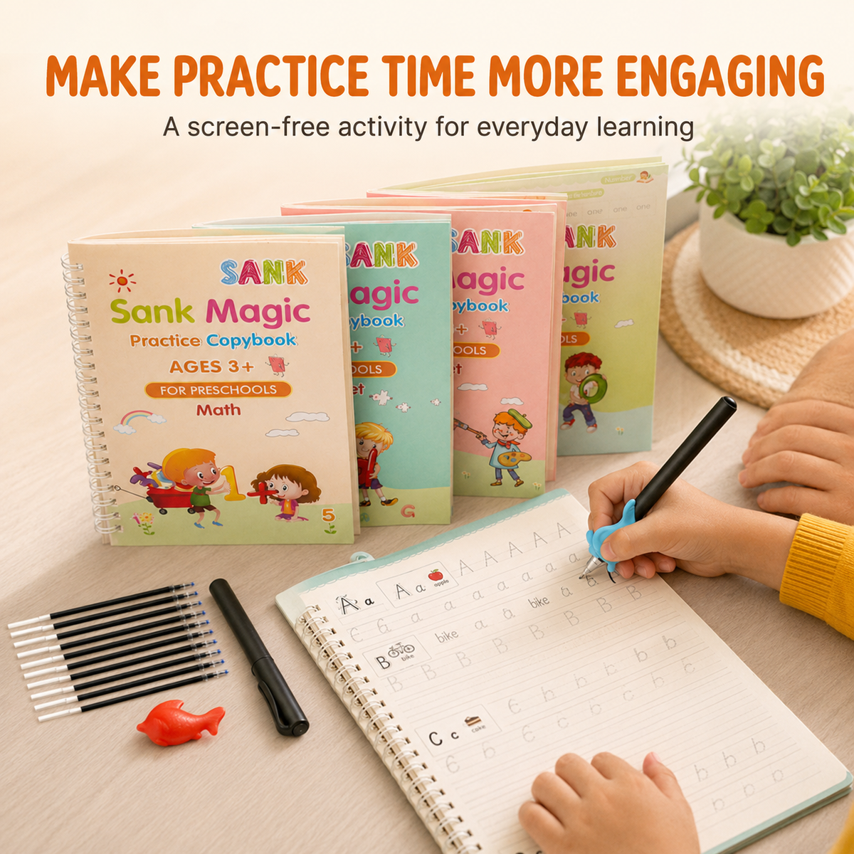Traceora K4 – Reusable Early-Skills Studio, Four-Book Edition