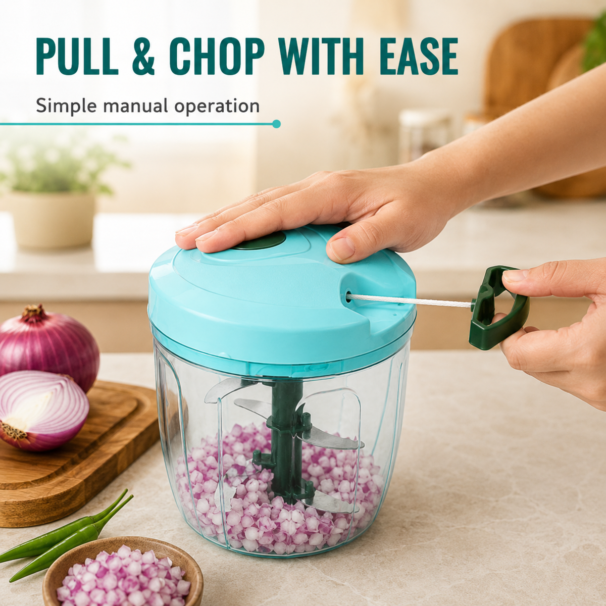 Chopelle C750 – Six-Edge Manual Prep Drum, Aqua Mint