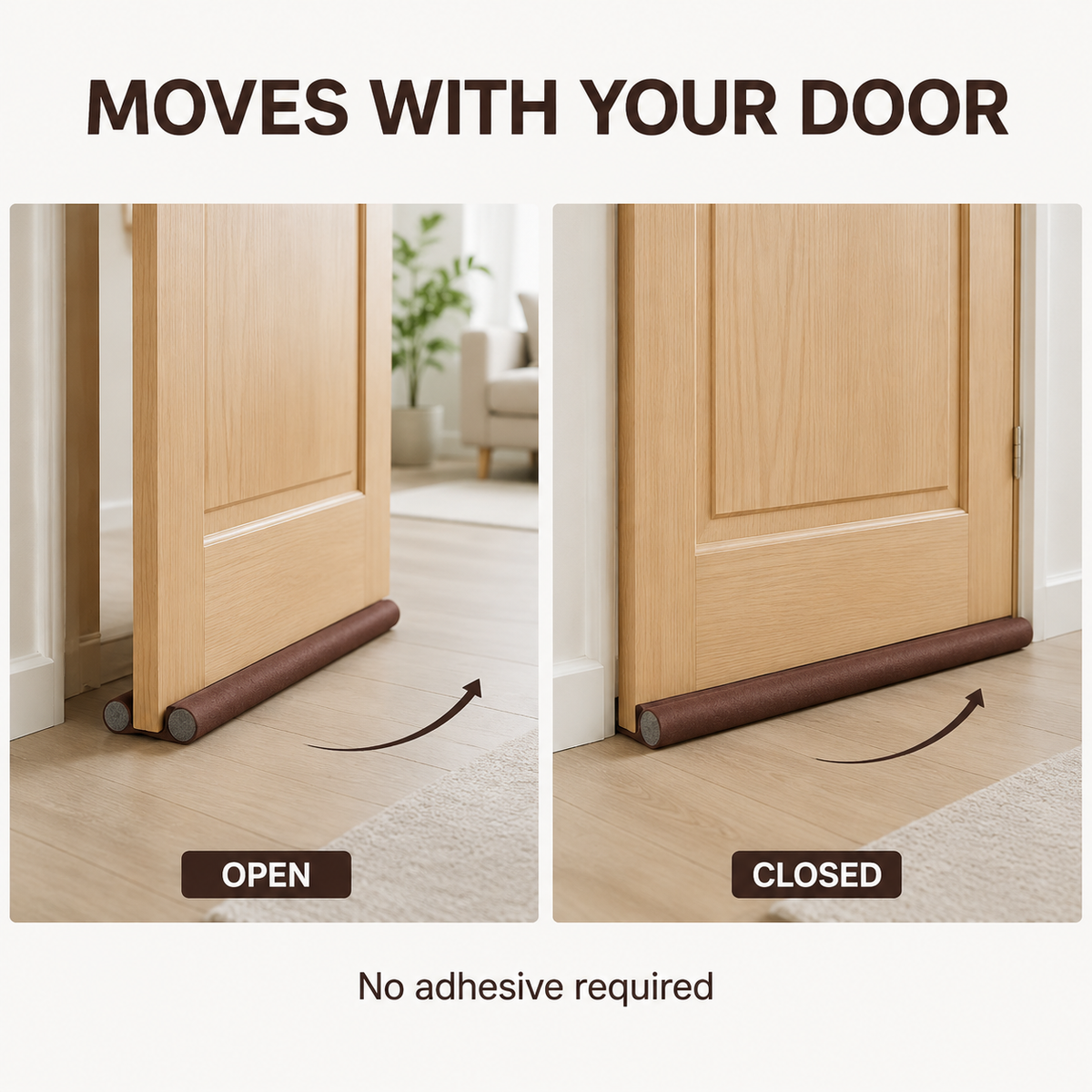 Silentra D2 Duo – Twin-Edge Door Comfort Barriers, Cocoa Brown