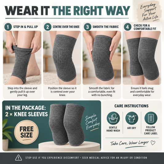 Knee Compression Sleeves for Men & Women, Pack of 2
