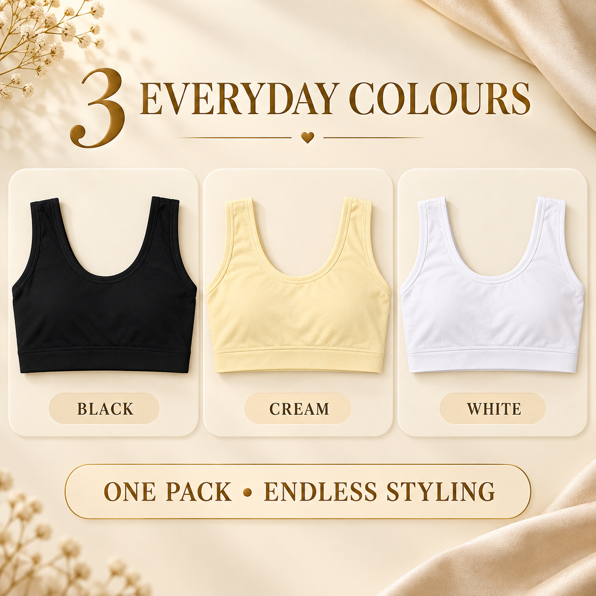 Three Colours. One Everyday Essential.