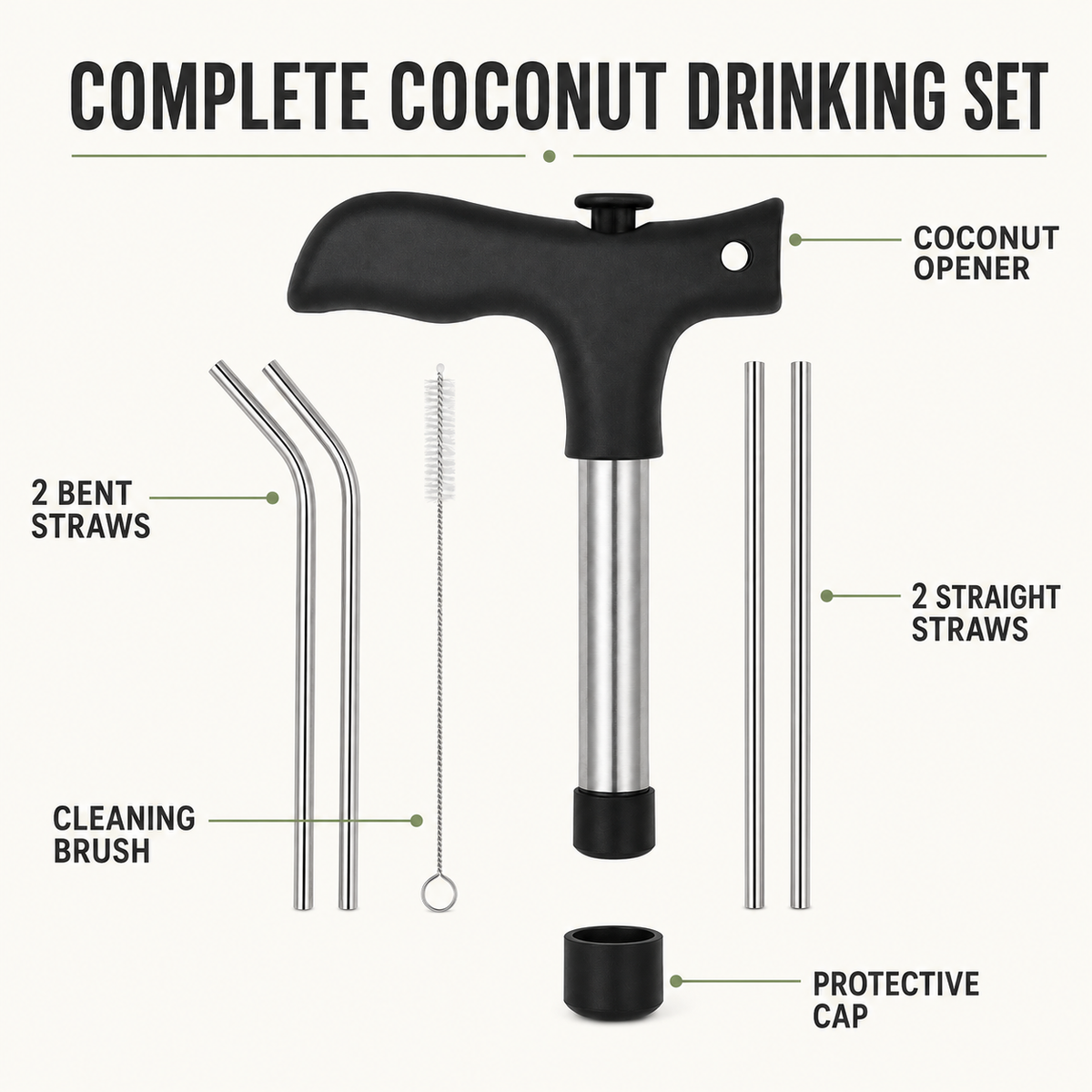Cocovelle C7 – Fresh Coconut Access Kit, Onyx Black