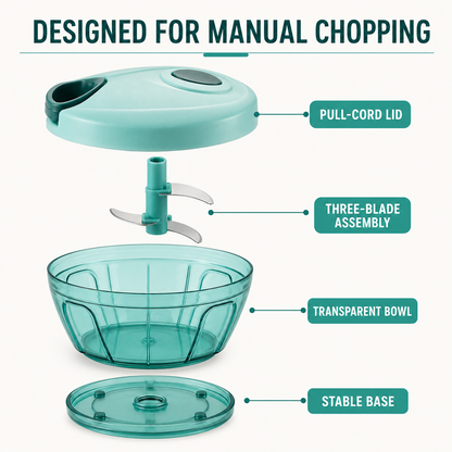 Cordelle M500 – Triple-Edge Manual Prep Bowl, Leaf Green