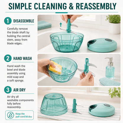 Cordelle M500 – Triple-Edge Manual Prep Bowl, Leaf Green