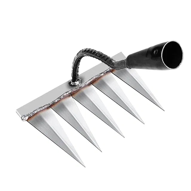5-Tooth Carbon Steel Garden Weeding Rake Head for Soil Loosening