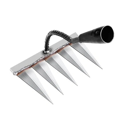 5-Tooth Carbon Steel Garden Weeding Rake Head for Soil Loosening