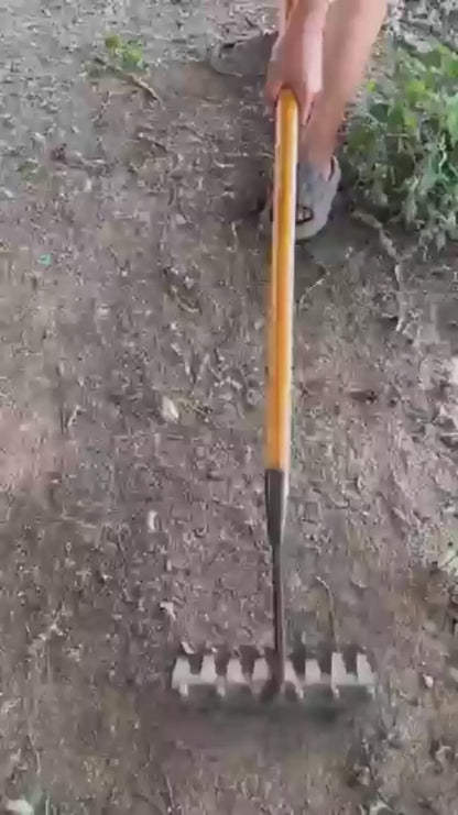 5-Tooth Carbon Steel Garden Weeding Rake Head for Soil Loosening