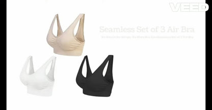 Women’s Cotton Air Bra Pack of 3 – White, Peach & Black